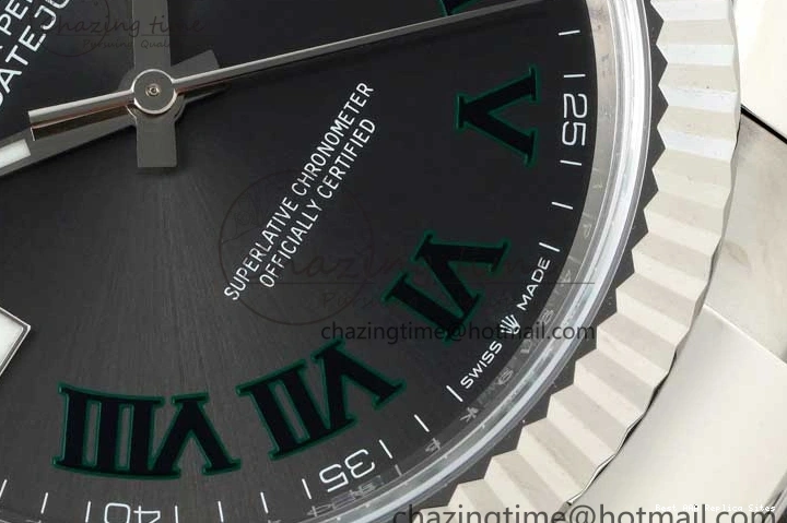 AAA Replica Watches Green 904L on 126334 Gray 41 2285 Steel Bracelet 1:1 Best Edition Dial VR NTF ZeroBulk DateJust Roman Oyster 0122